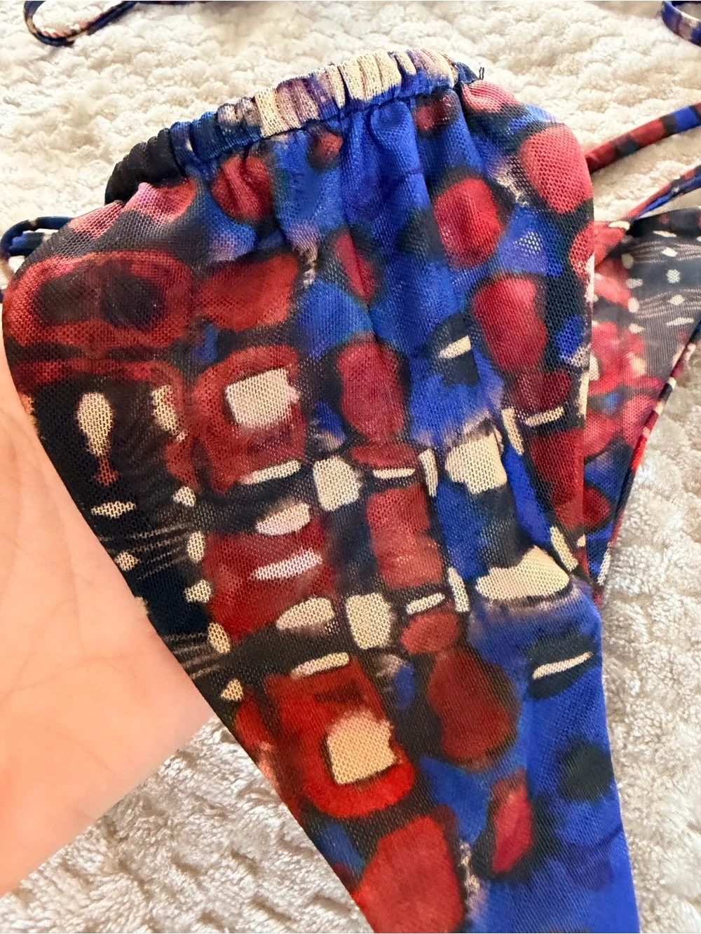 Triangle Top Bikini Set in Multicolor Print - Picture 2 of 5
